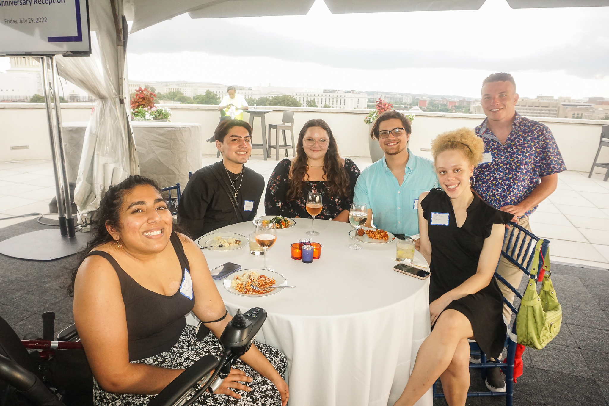 Interns sharing a meal